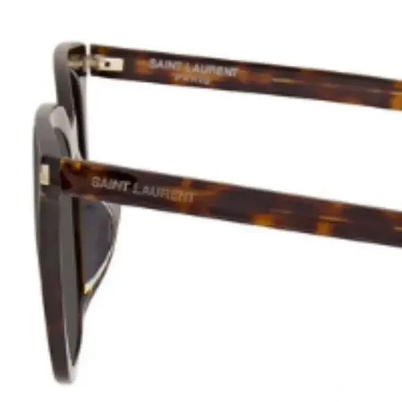 NEW YSL Saint Laurent Square Tortoise Shell Sunglasses with Case (SLXX140) - Picture 4 of 6